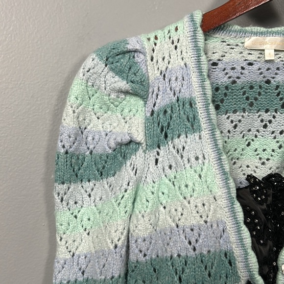 LoveShackFancy Striped V-Neck Sweater Size: S - Picture 4 of 10